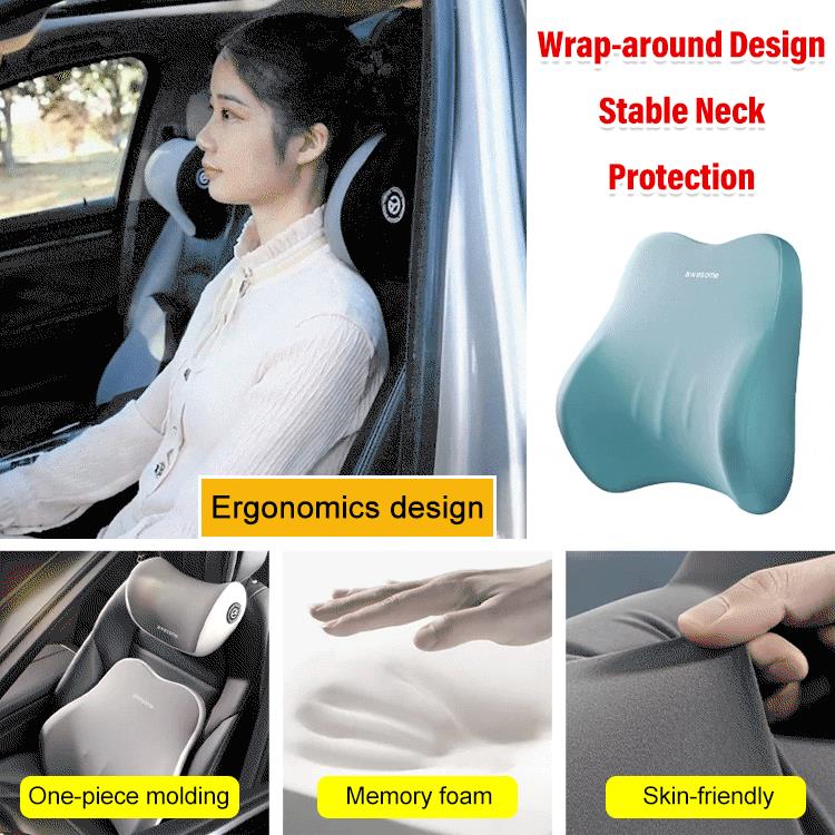 Car Headrest Neck and Waist Pillow