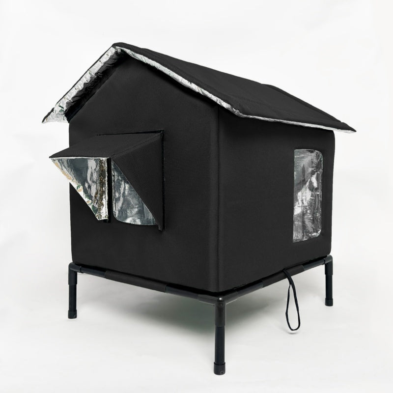 All-Weather Elevated Outdoor Cat House – Waterproof, Insulated & Foldable for Cozy Comfort