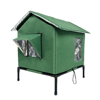 All-Weather Elevated Outdoor Cat House – Waterproof, Insulated & Foldable for Cozy Comfort