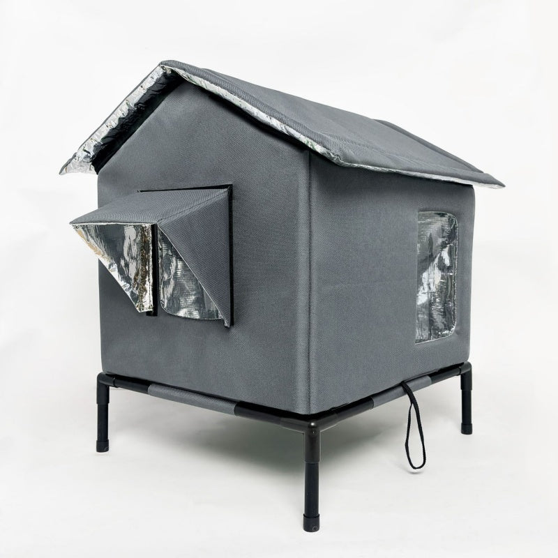 All-Weather Elevated Outdoor Cat House – Waterproof, Insulated & Foldable for Cozy Comfort