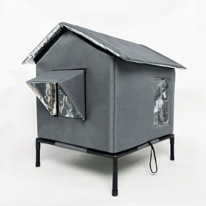 All-Weather Elevated Outdoor Cat House – Waterproof, Insulated & Foldable for Cozy Comfort